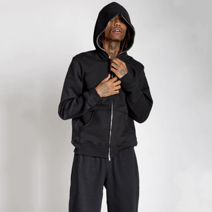 Customizable Oversized Unisex Full Face <b>Zip</b> Hoodies Blank Cotton Casual Full Zipup Hoodie Essentials Hoodie - Product Image 5