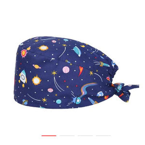 Cotton Surgical <b>Scrub</b> <b>Cap</b> For Nurses Doctors Breathable Reusable Working Hat Custom Patterns Private Hospital Logo OEM Available - Product Image 4