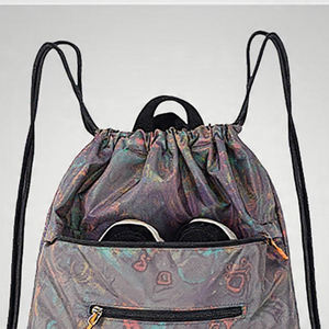 Sac à dos pliable en polyester imperméable avec cordon de serrage pour la salle de sport et le fitness, grande capacité - Product Image 3