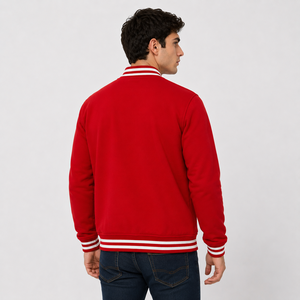 Stylish <b>mens</b> varsity <b>jacket</b> built <b>for</b> dependable warmth and athletic inspired fashion with versatile everyday casual wear appeal - Product Image 3