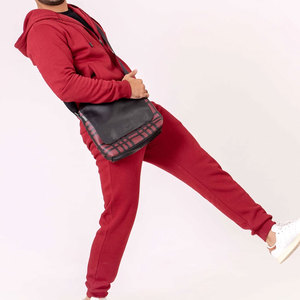 ชุดวอร์มผ้าฟลีซพรีเมียมสำหรับผู้ชาย |   ชุดเซ็ตแทรคสูทแบบมีซิปสีมารูนเบอร์กันดี |   ชุดออกกำลังกายและชุดกีฬา - Product Image 4