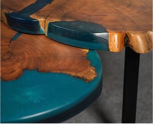 Handmade Modern Wood Coffee <b>Table</b> with Irregular Round <b>Live</b> <b>Edge</b> and Metal Legs for Living Room Housewarming - Product Image 2