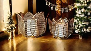 Mesh Candle holder, Candle Pillar Holder, Votive Holder, Decorative Candle Holder, Candle holder for Gifting, Candle <b>Stand</b> - Product Image 4