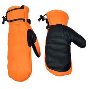 Guantes de Esquí de Cuero Naranja con Palma Negra, Térmicos, Transpirables, Ecológicos, Deportivos de Invierno, Largos hasta la Muñeca, Sin Forro, para Exteriores - Product Image 3