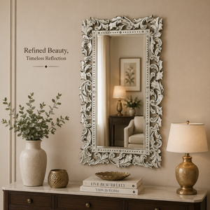 Miroir mural décoratif de style baroque vénitien vintage de luxe |   Miroir en verre orné antique pour la décoration murale intérieure du salon et de la chambre - Product Image 5
