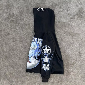 Sudadera con capucha negra con cremallera completa, estampado Visionary, unisex, estilo Y2K, oversize, lavada, grunge, streetwear, chaqueta vintage, personalizada, al por mayor - Product Image 5