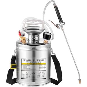 Spruzzatore in Acciaio Inox da 1 Gallone con Asta da 12 Pollici e Tubo Rinforzato da 3 Piedi, Pompa Manuale con Manometro e Valvola di Sicurezza - per Uso Domestico e in Giardino - Product Image 6