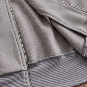 Sudaderas con capucha personalizadas al por mayor para hombre, de algodón grueso, con cremallera, paneles en contraste, estilo urbano, sudadera con cremallera completa. - Product Image 4