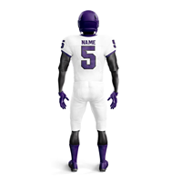 Uniforme de Fútbol Americano de los Panthers, Conjunto de Camiseta y Pantalones Blancos y Morados para Hombre, Cuello en V, Manga Corta, Absorbe la Humedad, 100% Poliéster