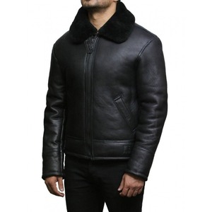 <b>Men</b> Leather Jacket Premium Classic Stylish Winter Outerwear <b>Long</b> Sleeve Zip Up Warm Casual Fashion <b>Coat</b> <b>for</b> Everyday Outdoor - Product Image 3