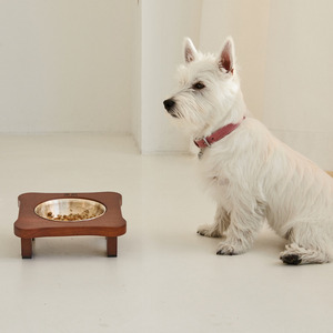 NOBBAN Premium Korean Traditional Bangjja Yugi Bronzeware Pet Bowl for <b>Dogs</b> & Cats (Single/Double) - Product Image 1