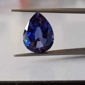 Zafiro Azul Cultivado en Laboratorio, Corte Pera, Gema Suelta, Claridad Brillante, Facetado, Piedra de Calidad Premium para Joyería, Hecho a Mano - Product Image 3