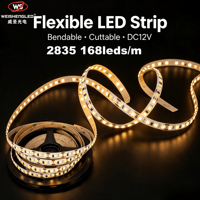 Lampu Strip LED 2835 168LED/m  Lumen Tinggi Lampu Pita LED Fleksibel untuk Dekorasi Proyek Dalam Ruangan