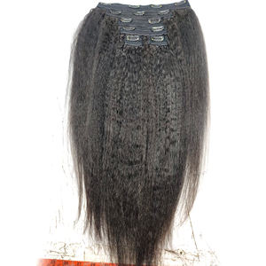 100% EXTENSIONS DE CHEVEUX À CLIP DE MEILLEURE QUALITÉ AVEC CUTICULES ALIGNÉES EXTENSIONS DE CHEVEUX À DONATEUR UNIQUE INDIEN CRUS AVEC 100% - Product Image 6