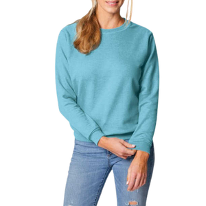 เสื้อสเวตเชิ้ตคอกลมโอเวอร์ไซส์แบบยูนิเซ็กซ์ สีพื้น ผ้าถักเนื้อฝ้าย สวมใส่สบายๆ สำหรับฤดูใบไม้ร่วง ทรงปกติ แขนยาว - Product Image 1