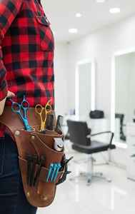 Étui pour ciseaux de barbier en cuir véritable fait main, logo personnalisé, anti-odeur, design confortable et décontracté, rangement portable - Product Image 5