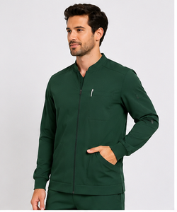 Blouse médicale moderne pour homme avec fermeture éclair, manches longues, uniforme d'hôpital, coupe athlétique, tenue de travail pour médecins et infirmiers, marque privée - Product Image 4