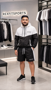 REXFIT SPORTS 2026 – Ensemble personnalisé unisexe veste à capuche et short en nylon, color block, léger, pour entraînement sportif et tenue d'équipe - Product Image 5