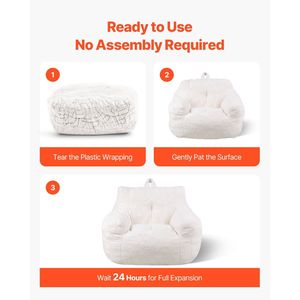 Poltrona Sacco da 3 Piedi con Rivestimento in Morbido Velluto Teddy e Imbottitura in Memory Foam 25D, con Braccioli Morbidi e Tasca Portaoggetti - Product Image 6