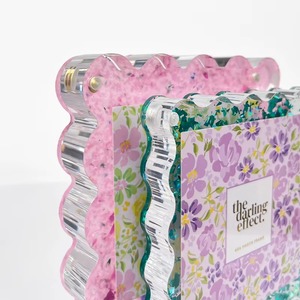 Wholesale Wavy Edge Acrylic Handmade UV Printed <b>Photo</b> <b>Frame</b> <b>Glitter</b> Clear Purple Desktop Horizontal RC-RF-001 Home Decor REHMAN - Product Image 6