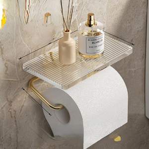 ชุดห้องน้ำสีทองพรีเมียม, ที่วางโถสุขภัณฑ์กันสนิม, ชั้นวางของในห้องน้ำกันน้ำ, ที่วางโถสุขภัณฑ์ประหยัดพื้นที่ - Product Image 1