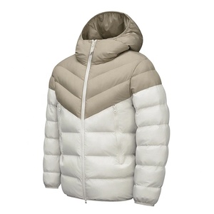 Blouson matelassé pour homme, respirant, avec logo frontal, rembourrage en polyester, coupe-vent, fermeture éclair, vêtement d'hiver décontracté, coupe classique - Product Image 4