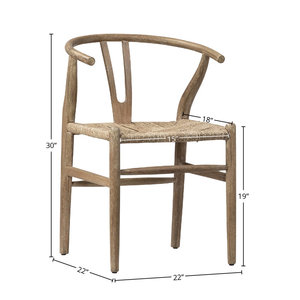 Silla de comedor de madera maciza de roble de 19 ''H - Product Image 4