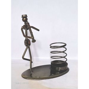 Industrial Iron Wire Pen <b>Pencil</b> <b>Holder</b> Antique Finish Lightweight Contemporary Design <b>for</b> Home Office <b>Desk</b> top Decor - Product Image 1