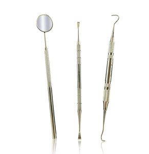 Kit d'examen dentaire avec détartreur en acier inoxydable, instrument de détartrage, spatule, miroir, sonde et outils chirurgicaux - Product Image 2
