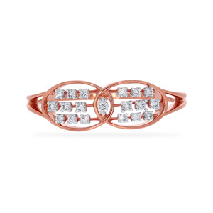 Anillo de Diamantes con Óvalos Superpuestos, Anillo de Compromiso de Diseño Clásico con Diamantes Incrustados en Oro Premium para Mujer, Proveedor de Joyería al por Mayor - Product Image 2