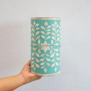 Décoration pour vase de fleurs de petite taille, incrustation d'os rose, décoration de table - Product Image 6