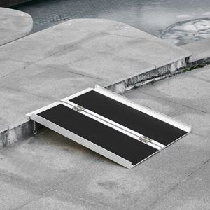 Rampa Compatta in Alluminio da 3 Piedi per Sedia a Rotelle, Leggera e Portatile, Dispositivo di Assistenza Nero - Product Image 2