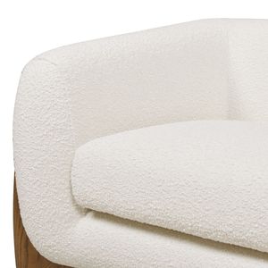 Poltrona Alpine 44'' Sherpa in Bouclé Bianco Avorio, Elegante Sedia per Soggiorno - Product Image 4