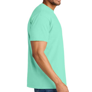 T-shirt respirant à manches courtes et col rond pour homme, coupe classique, avec poche, en polyester/coton, séchage rapide, anti-boulochage, coutures renforcées - Product Image 5