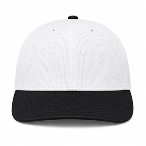 Gorra de Béisbol Unisex Negra y Blanca de Alto Rendimiento, Paneles de Malla Transpirable, Visera Curva, Gorra Deportiva con Logotipo Personalizado, Ligera, para Equipos - Product Image 4