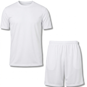 Conjunto Deportivo de Tenis para Hombre, Color Blanco, Estampado, Manga Corta, Transpirable, de Poliéster Premium, Cuello Redondo, Corte Regular, Elástico - Product Image 1