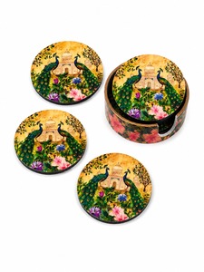 Eco Friendly Handmade MDF Enamel <b>Coaster</b> <b>Set</b> With Elegant Design For Sustainable Home And Office Decor - Product Image 3