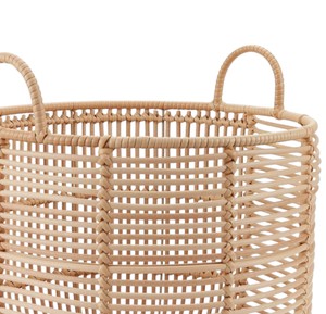 Cesta de ratán versátil con asas, contenedor de almacenamiento redondo con tejido de rejilla, organizador decorativo para cocina, despensa o lavandería - Product Image 2