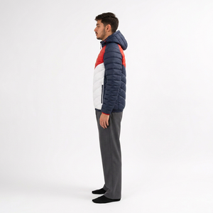 Veste matelassée respirante à capuche pour homme, fermeture éclair sur le devant, coupe-vent, rembourrée, manteau d'hiver décontracté, vêtement d'extérieur standard en polyester - Product Image 4