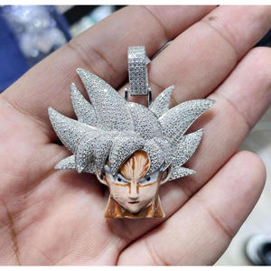 Colgante de Pelo con Diseño de Púas Inspirado en el Anime, con Diamante Moissanite VVS y Plata de Ley 925 - Product Image 1
