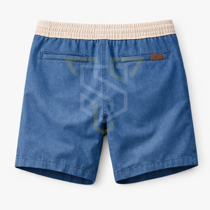Shorts de baño azules para hombre, cintura media, con cordón ajustable, cintura elástica, franja lateral, tela transpirable informal. - Product Image 4