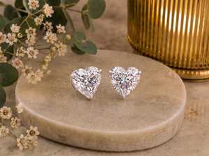 Wholesale 3CT Each Heart Cut Moissanite Romantic Stud <b>Earrings</b> 925 Sterling <b>Silver</b> Fine Engagement Promise Gift For Lovers - Product Image 5