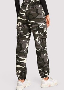 Pantalon cargo taille haute pour femme en toile 100% coton, avec poches, imperméable, respirant, style décontracté automne, joggers hip-hop - Product Image 4