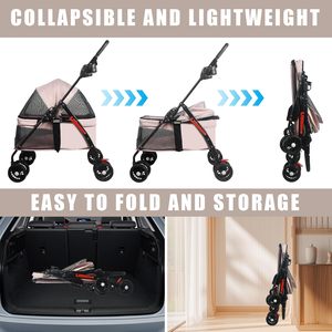 TH-PPS-626 Luxury <b>Pet</b> <b>Stroller</b> Carrier Easy Fold <b>Pet</b> Pushchair with Stainless Steel Frame and Waterproof Fabric - Product Image 4