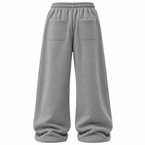 Men's Light Blue Wide Leg Sweatpants <b>Elastic</b> <b>Waist</b> Drawstring Casual <b>Trousers</b> Custom Designed Men's <b>Trousers</b> Manufacturer - Product Image 6