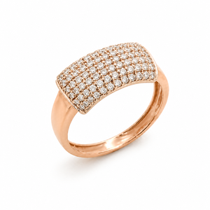 <b>Mens</b> 18KT Rose Gold Curved Dome Micro Pave Cubic Zirconia <b>Ring</b> Luxury Polished Statement Band Wedding Party Gift Jewelry - Product Image 2