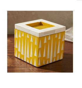 Quemador de Incienso con Incrustaciones de Madreperla Amarilla, Estilo Árabe, Mubkhar Cuadrado, Porta Aromaterapia, Decoración para el Hogar - Product Image 3