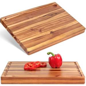 Tabla de cortar de madera duradera para cocina, para cortar verduras, frutas, carne, pan, queso, superficie de madera natural, tabla gruesa y resistente - Product Image 6