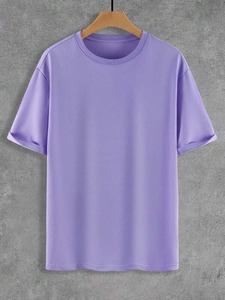 เสื้อยืดคอกลมสีพื้นสำหรับผู้ชาย ออกแบบเองได้ ผ้าเจอร์ซีย์คอตตอนสองชั้น 100% ผ้าฝ้ายถัก สวมใส่สบายๆ - Product Image 5