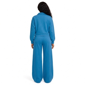 Ensemble deux pièces pour femme avec sweat-shirt oversize à rayures latérales et pantalon large - Product Image 2